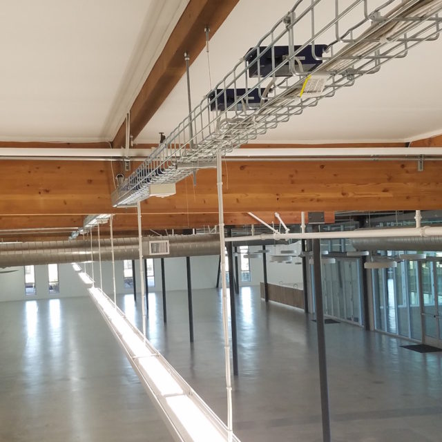 A NuLEDs installation powering LED lights and ceiling fans using the NuLEDs Spicebox solution.